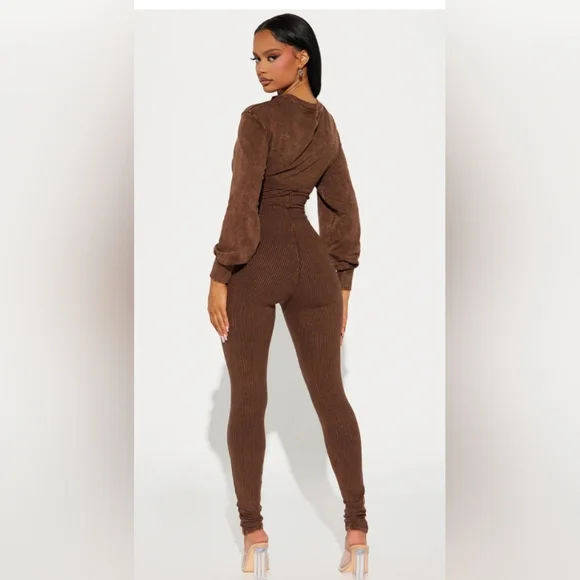 NWT-Fashion Nova-Not On My Watch Jumpsuit Set - Picture 3 of 5
